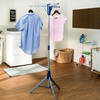 image:imageHoneyCanDo 2Tier Tripod Clothes Drying Rack 73 Chrome Steel  73 tall 2tier tripod holds 30 garments and long dresses off the floor Chrome steel resists rust folds compact1 Tier