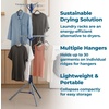image:imageHoneyCanDo 2Tier Tripod Clothes Drying Rack 73 Chrome Steel  73 tall 2tier tripod holds 30 garments and long dresses off the floor Chrome steel resists rust folds compact2 Tier