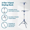 image:imageHoneyCanDo 2Tier Tripod Clothes Drying Rack 73 Chrome Steel  73 tall 2tier tripod holds 30 garments and long dresses off the floor Chrome steel resists rust folds compact2 Tier
