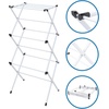 image:imageHoneyCanDo 3Tier Compact Clothes Drying Rack 16 ft No Assembly White  Compact 3tier accordion rack with 16 ft of drying space folds flat to 4 in for apartments and small spaces21 W