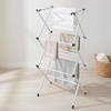 image:imageHoneyCanDo 3Tier Compact Clothes Drying Rack 16 ft No Assembly White  Compact 3tier accordion rack with 16 ft of drying space folds flat to 4 in for apartments and small spaces21 W