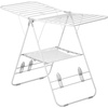 image:imageHoneyCanDo 3Tier Compact Clothes Drying Rack 16 ft No Assembly White  Compact 3tier accordion rack with 16 ft of drying space folds flat to 4 in for apartments and small spaces57 W