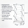 image:imageHoneyCanDo 3Tier Compact Clothes Drying Rack 16 ft No Assembly White  Compact 3tier accordion rack with 16 ft of drying space folds flat to 4 in for apartments and small spaces21 W