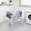 image:imageHoneyCanDo 3Tier Compact Clothes Drying Rack 16 ft No Assembly White  Compact 3tier accordion rack with 16 ft of drying space folds flat to 4 in for apartments and small spaces57 W