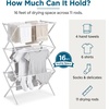 image:imageHoneyCanDo 3Tier Compact Clothes Drying Rack 16 ft No Assembly White  Compact 3tier accordion rack with 16 ft of drying space folds flat to 4 in for apartments and small spaces21 W