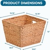 image:imageHoneyCanDo Banana Leaf Storage Baskets Water Hyacinth Woven Basket Decorative Baskets for Shelves Basket for Gifts Closet Pantry and Home Organization Set of 3 MultiSize15 L x 15 W x 12 H