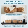 image:imageHoneyCanDo Banana Leaf Storage Baskets Water Hyacinth Woven Basket Decorative Baskets for Shelves Basket for Gifts Closet Pantry and Home Organization Set of 3 MultiSize9 L x 9 W x 6 H