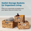 image:imageHoneyCanDo Banana Leaf Storage Baskets Water Hyacinth Woven Basket Decorative Baskets for Shelves Basket for Gifts Closet Pantry and Home Organization Set of 3 MultiSize9  12 L x 9  12 W x 6  7 H