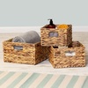 image:imageHoneyCanDo Banana Leaf Storage Baskets Water Hyacinth Woven Basket Decorative Baskets for Shelves Basket for Gifts Closet Pantry and Home Organization Set of 3 MultiSize9  12 L x 9  12 W x 6  7 H