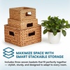 image:imageHoneyCanDo Banana Leaf Storage Baskets Water Hyacinth Woven Basket Decorative Baskets for Shelves Basket for Gifts Closet Pantry and Home Organization Set of 3 MultiSize9  12 L x 9  12 W x 6  7 H