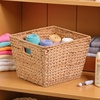 image:imageHoneyCanDo Banana Leaf Storage Baskets Water Hyacinth Woven Basket Decorative Baskets for Shelves Basket for Gifts Closet Pantry and Home Organization Set of 3 MultiSize15 L x 15 W x 12 H