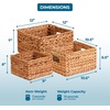 image:imageHoneyCanDo Banana Leaf Storage Baskets Water Hyacinth Woven Basket Decorative Baskets for Shelves Basket for Gifts Closet Pantry and Home Organization Set of 3 MultiSize9  12 L x 9  12 W x 6  7 H