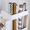 image:imageHoneyCanDo Deluxe Rolling Craft Storage Cart with Locking Wheels  Organizer for 30inch Wrapping Paper Ribbon Spools Tools amp Supplies  3 Drawers amp Open ShelvesStorage Cart