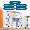 image:imageHoneyCanDo Oversized Clothes Drying Rack ExtraWide 35 50 lb White  Fits familysize loads of towels jeans amp hoodies rustresistant coated steel folds flat indooroutdoor energysavingGray