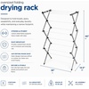 image:imageHoneyCanDo Oversized Clothes Drying Rack ExtraWide 35 50 lb White  Fits familysize loads of towels jeans amp hoodies rustresistant coated steel folds flat indooroutdoor energysavingGrey  White