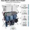 image:imageHoneyCanDo Oversized Clothes Drying Rack ExtraWide 35 50 lb White  Fits familysize loads of towels jeans amp hoodies rustresistant coated steel folds flat indooroutdoor energysavingGray