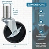 image:imageHoneyCanDo SHF01939 4Inch Caster Roller Wheels for HCD Shelving Unit Set of FourBlackGrey