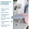 image:imageHoneyCanDo Steel Tabletop Ironing Board with Folding Legs Grey and White Stripe Cotton Cover Compact SpaceSaving Design 30 L x 6 HBlue