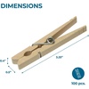 image:imageHoneyCanDo Wooden Clothespins  HeavyDuty Laundry amp Clothes Wood for Crafts Natural Wood with Strong Grip Pins Ideal for Drying amp Home Organization 100 per PackMedium 100 Count