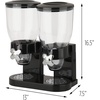 image:imageHoneyCanDo Zevro Dual Dry Food Dispenser  Countertop Cereal Dispenser with Portion Control 175 oz Per Canister Airtight BPAFree Snack Dispenser for Kitchen Organization BlackChrome