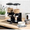 image:imageHoneyCanDo Zevro Dual Dry Food Dispenser  Countertop Cereal Dispenser with Portion Control 175 oz Per Canister Airtight BPAFree Snack Dispenser for Kitchen Organization BlackChrome