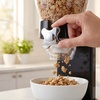 image:imageHoneyCanDo Zevro Dual Dry Food Dispenser  Countertop Cereal Dispenser with Portion Control 175 oz Per Canister Airtight BPAFree Snack Dispenser for Kitchen Organization BlackChrome