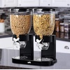 image:imageHoneyCanDo Zevro Dual Dry Food Dispenser  Countertop Cereal Dispenser with Portion Control 175 oz Per Canister Airtight BPAFree Snack Dispenser for Kitchen Organization BlackChrome
