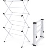 image:imageHoneyCanDo 3Tier Compact Clothes Drying Rack 16 ft No Assembly White  Compact 3tier accordion rack with 16 ft of drying space folds flat to 4 in for apartments and small spaces21 W