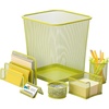 image:imageHoneyCanDo Mesh Desk Set Silver OFC06206 Silver 108 x 124 6 PcsLime
