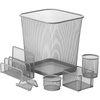 image:imageHoneyCanDo Mesh Desk Set Silver OFC06206 Silver 108 x 124 6 PcsSilver