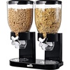 image:imageHoneyCanDo Zevro Dual Dry Food Dispenser  Countertop Cereal Dispenser with Portion Control 175 oz Per Canister Airtight BPAFree Snack Dispenser for Kitchen Organization BlackChrome