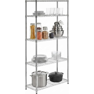 image:imageHoneyCanDo 5Tier Heavy Duty Adjustable Shelving Unit 200lb Per Shelf NSF Certified Metal Storage Rack Chrome Wire Shelf for Garage Kitchen Pantry 36 x 14 x 72 in
