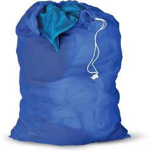 image:imageHoneyCanDo LBG02811 Mesh Laundry Bag with Drawstring Ocean Blue 25inches L x 36Inches HBlue
