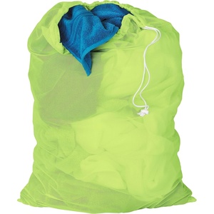 image:imageHoneyCanDo LBG02811 Mesh Laundry Bag with Drawstring Ocean Blue 25inches L x 36Inches HNeon Green