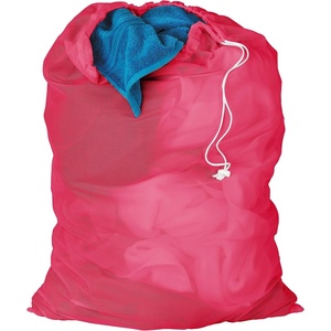 image:imageHoneyCanDo LBG02811 Mesh Laundry Bag with Drawstring Ocean Blue 25inches L x 36Inches HPink