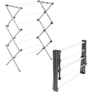 image:imageHoneyCanDo Oversized Clothes Drying Rack ExtraWide 35 50 lb White  Fits familysize loads of towels jeans amp hoodies rustresistant coated steel folds flat indooroutdoor energysavingGrey  White
