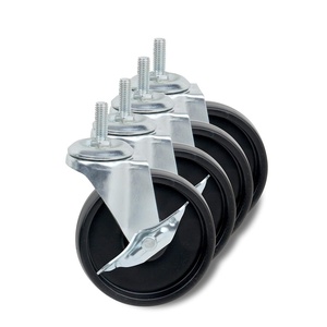 image:imageHoneyCanDo SHF01939 4Inch Caster Roller Wheels for HCD Shelving Unit Set of FourBlackGrey