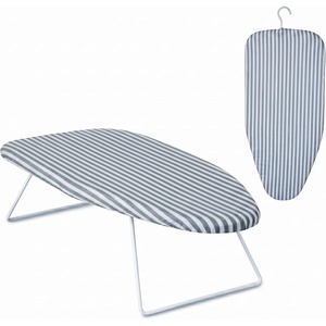 image:imageHoneyCanDo Steel Tabletop Ironing Board with Folding Legs Grey and White Stripe Cotton Cover Compact SpaceSaving Design 30 L x 6 HGray